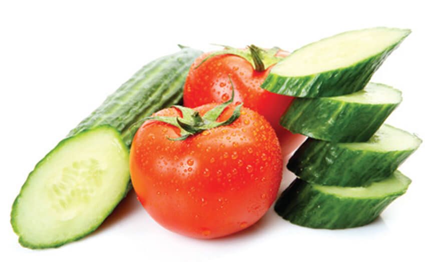 Cà chua và dưa leo không được ăn cùng lúc...để tránh một số điều có hại cho cơ thể. (ảnh: internet)