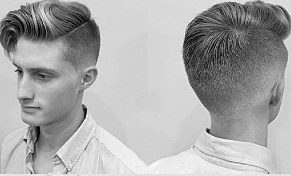 Tóc được cắt sát một bên cao gần đỉnh đầu, một bên chỉ từ tai trở xuống tạo nên sự thú vị và phá cách cho các chàng. (ảnh: internet)