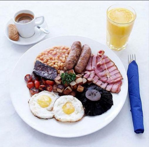 Bữa sáng tại Anh rất thịnh soạn và đầy đủ chất dinh dưỡng (ảnh: internet)