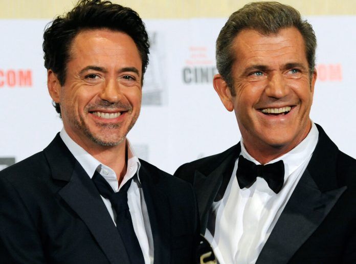 Downey và anh bạn thân Mel Gibson (ảnh internet)
