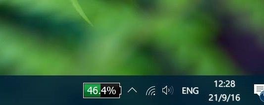 Thủ thuật hiển thị thông tin pin trên Taskbar Windows 10