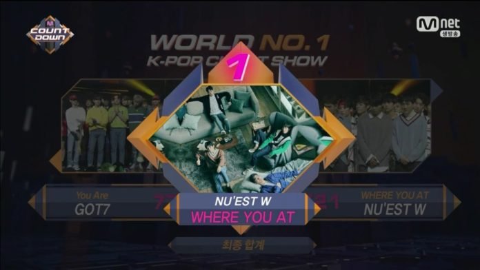 Nghẹn ngào trước khoảnh khắc NUEST W giành chiến thắng tại M! Countdown Aron Baekho JR KPOP Minhyun NUEST W Ren (NUEST) W. Here Where You At