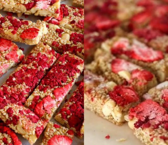 Cách làm kẹo đậu phộng mè dâu tây giòn ngon, lạ miệng