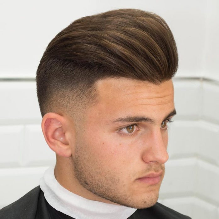 High fade pompadour