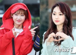 Mina (Gugudan) dành tặng cho Choi Yoojung (Weki Meki) một món quà bất ngờ trong Battle Trip . (Nguồn: News 1)