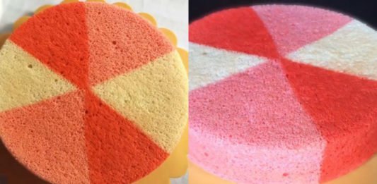 Bánh bông lan tạo hình ombre