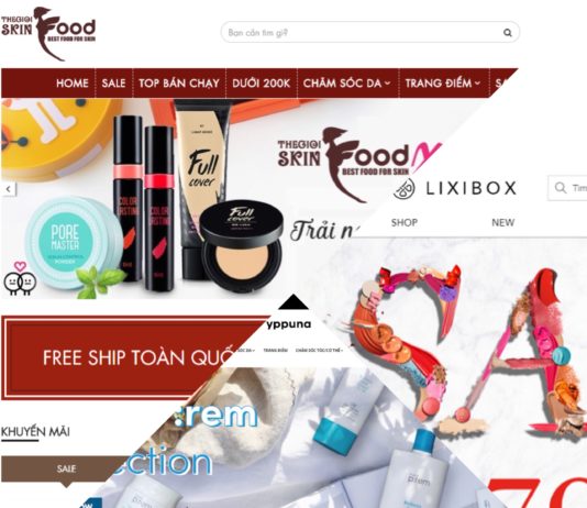 trang web bán mỹ phẩm