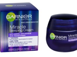 Kem dưỡng da ban đêm Garnier Skin Active Miracle Anti-Fatigue Sleeping Cream. (Nguồn: Internet)