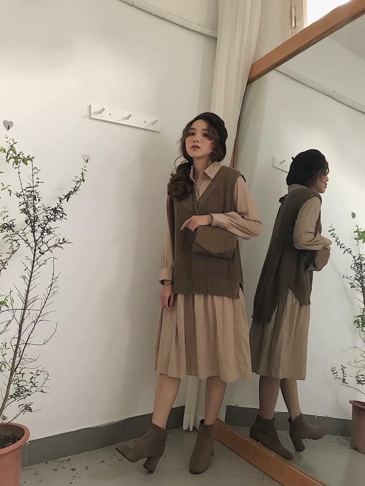 Học lỏm 5 cách phối đồ với áo gile len nữ của những Ulzzang xứ Hàn -  BlogAnChoi