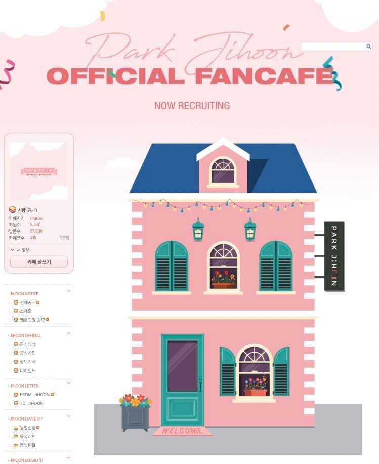 FanCafe chính thức của Jihoon (Ảnh: Facebook)