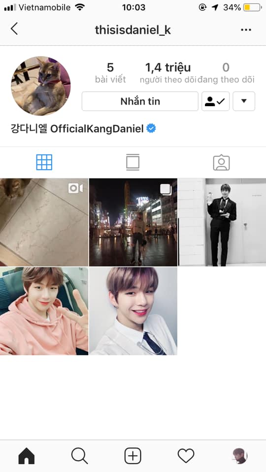 Tích xanh chứng nhận Instagram chính thức của Daniel (Ảnh: thisisdaniel_k)