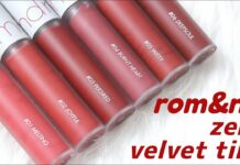 Bộ sưu tập Romand Zero Velvet Tint của hãng Romand (nguồn: Internet)