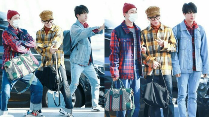 BTS mặc đồ retro tới sân bay