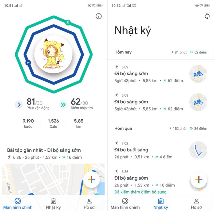 Ứng dụng Google Fit