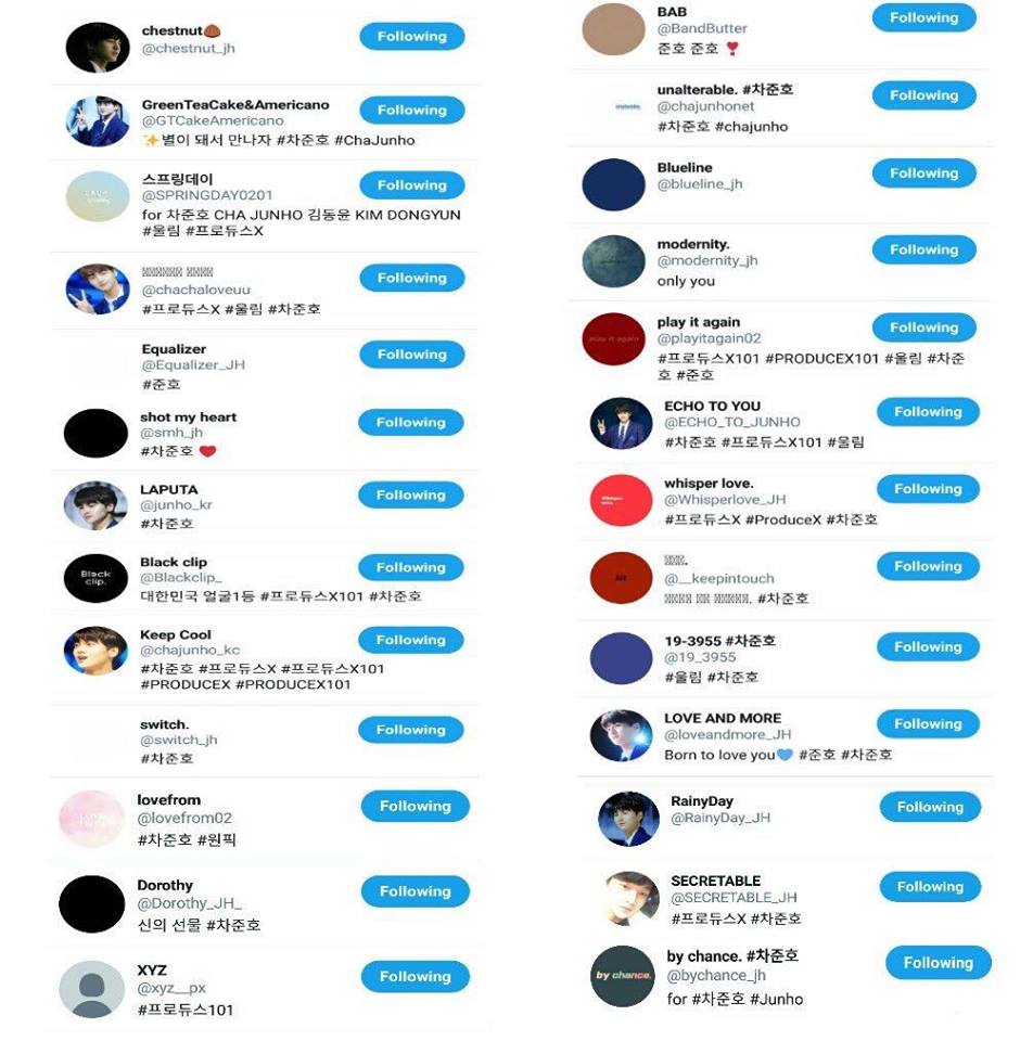 Danh sách các fansite của Junho dù anh chàng mới chỉ là thực tập sinh (Ảnh: Twitter)
