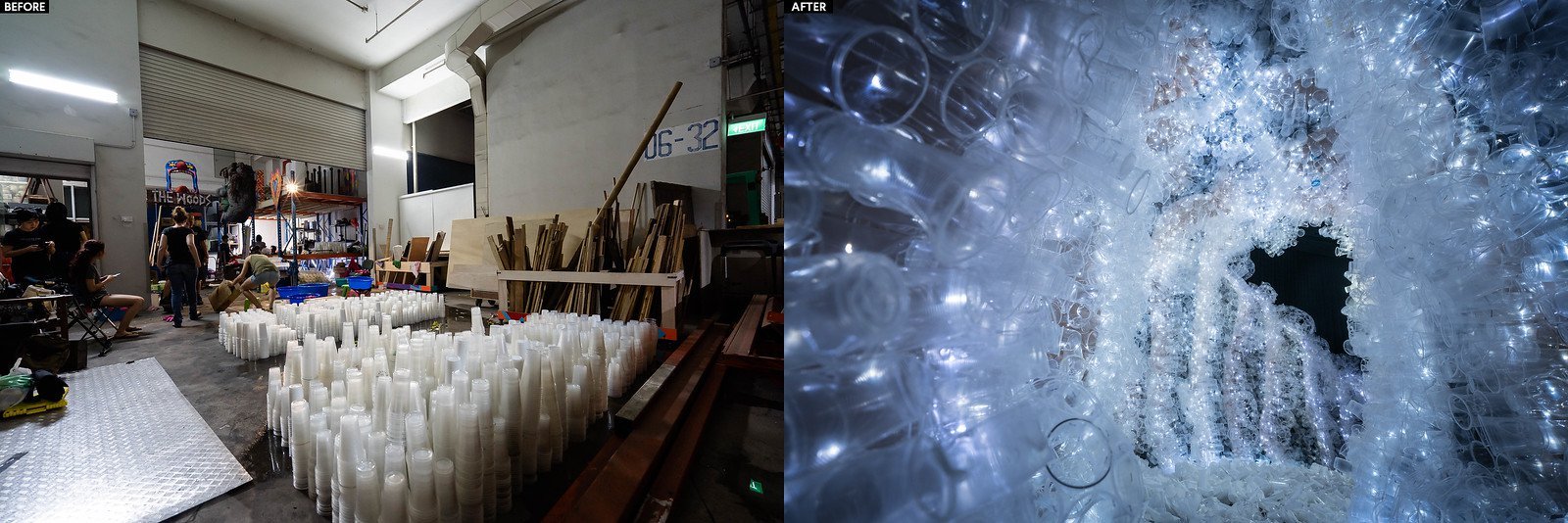 hang động pha lê từ 18 nghìn cốc nhựa