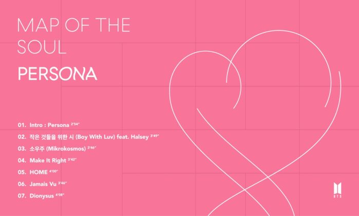 BTS MAP OF THE SOUL: PERSONA tracklist
