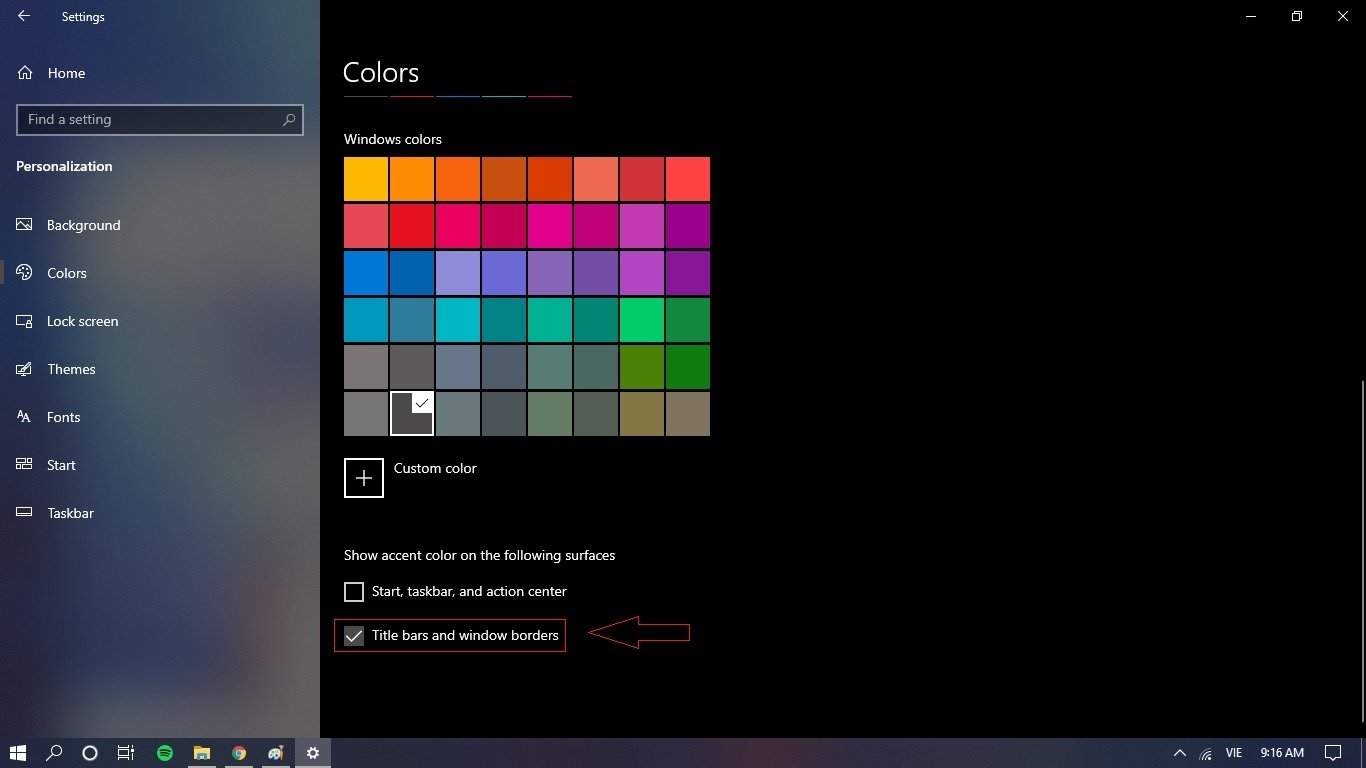 Chọn thay đổi màu sắc theo tab bar