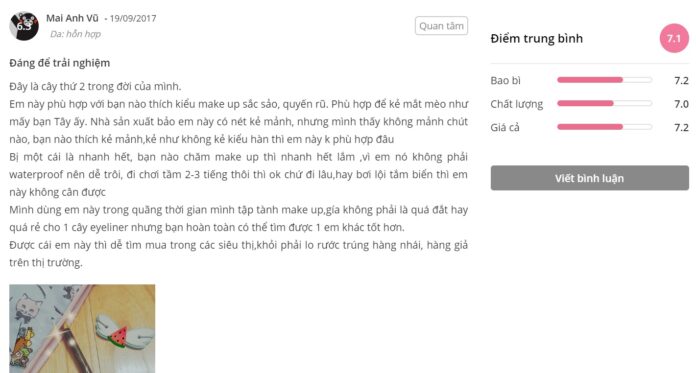 Đánh giá của khách hàng tại Sheis