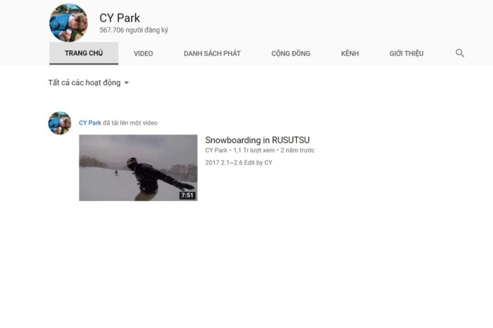 Kênh youtube của thành viên EXO Chanyeol