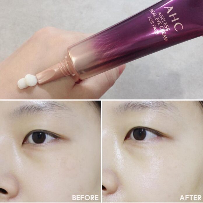 AHC Ageless Real Eye Cream For Face  giúp cho vùng da mắt căng và mịn màng thấy rõ. (nguồn: Internet)