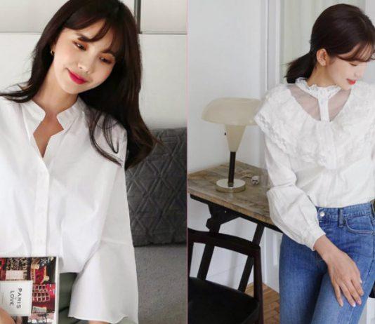 Mẫu áo sơ mi trắng đi học