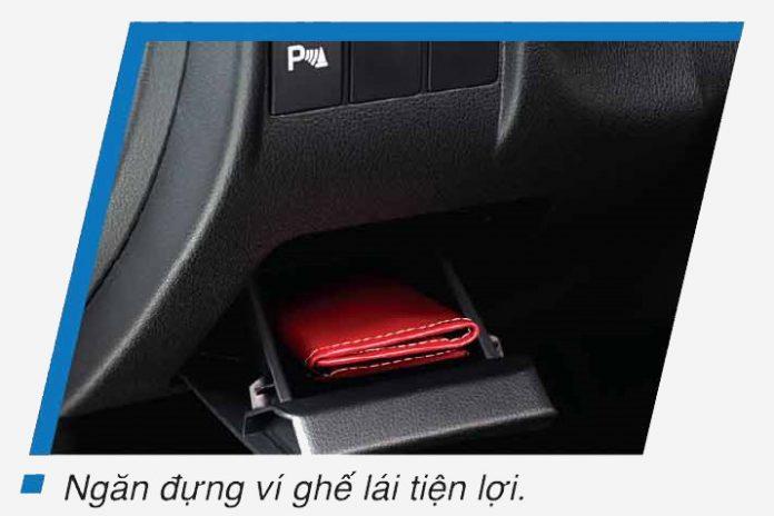Ngăn đựng ví ghế lái tiện lợi (ảnh : Honda Vietnam)