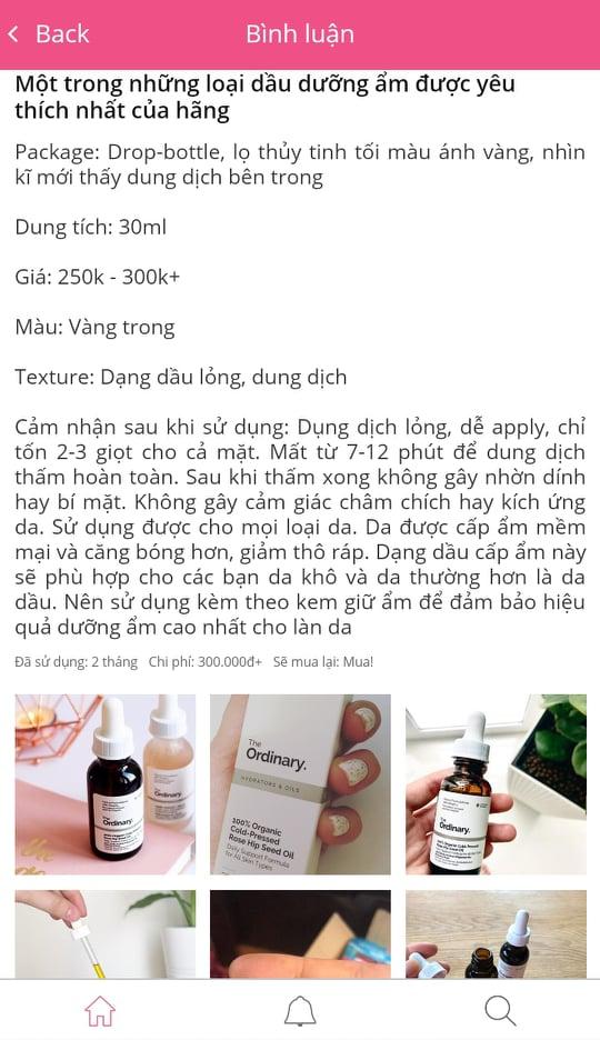 The Ordinary Rosehip Seed Oil đã nhận được những review rất tốt (Nguồn: BlogAnChoi) The Ordinary Rosehip Seed Oil đã nhận được những review rất tốt (Nguồn: BlogAnChoi)