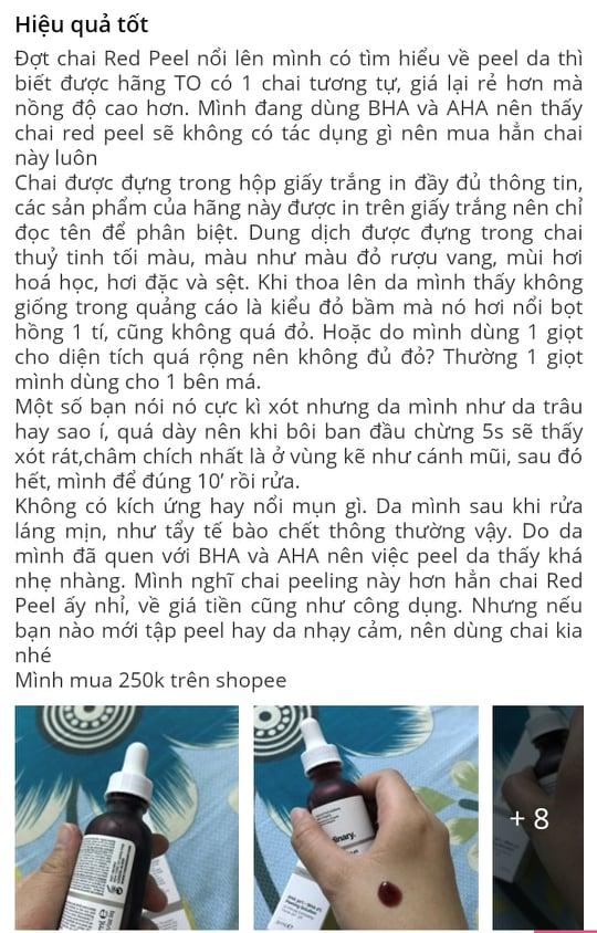 The Ordinary AHA 30% và BHA 2% đã nhận được những review rất tốt (Nguồn: BlogAnChoi) The Ordinary AHA 30% và BHA 2% đã nhận được những review rất tốt (Nguồn: BlogAnChoi)