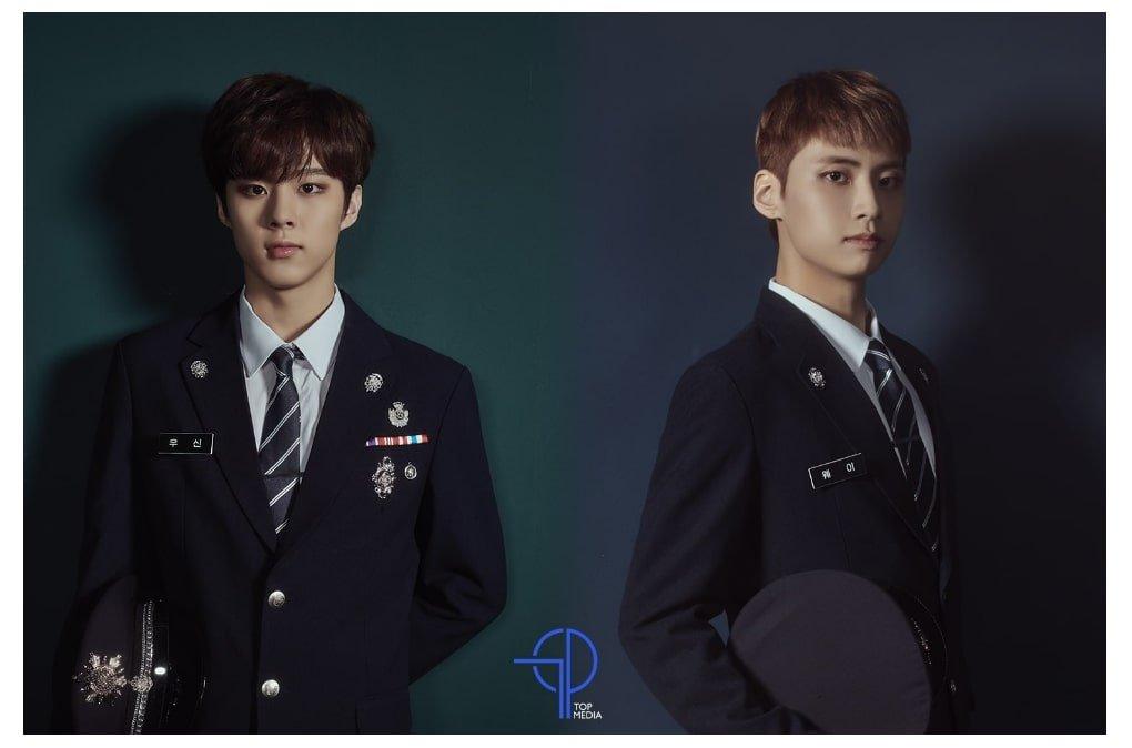 Kim Woo Seok và Lee Jin Hyuk bố trên trang web của TOP Media (ảnh: internet).