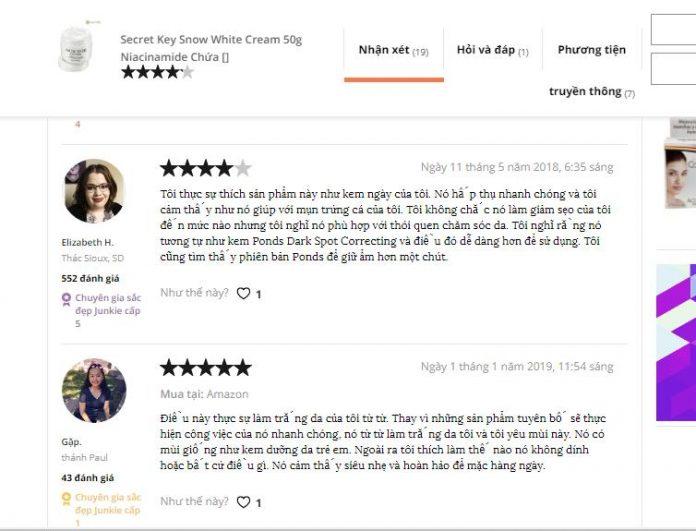 Đánh giá của khách hàng sử dụng sản phẩm trên trang Influenster.com (nguồn ảnh: BlogAnChoi).