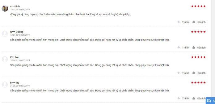 Đánh giá của khách hàng sử dụng sản phẩm trên Sendo.vn (nguồn ảnh: BlogAnChoi).