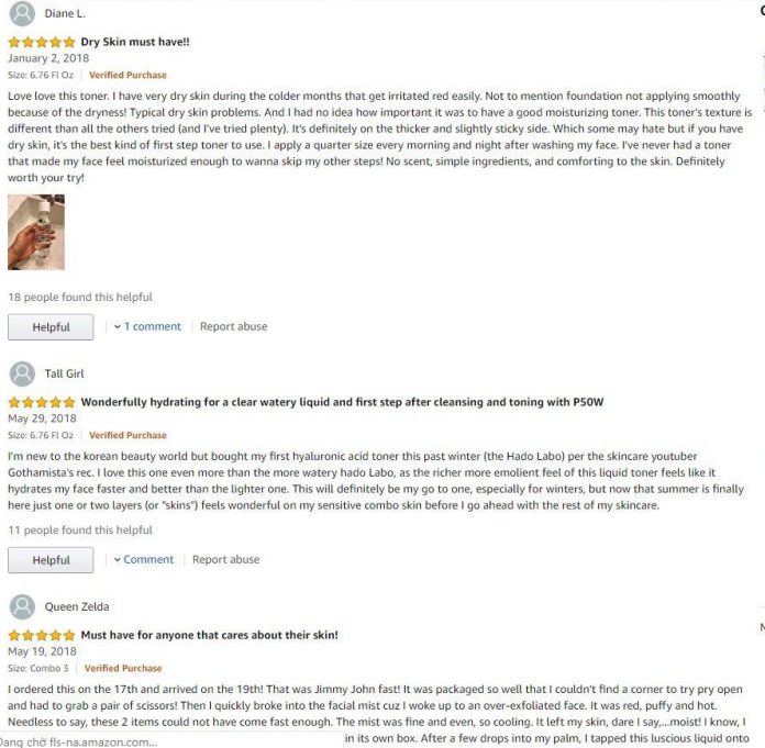 Đánh giá của khách hàng trên Amazon. (Nguồn: BlogAnChoi) .