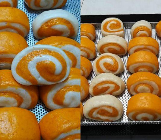 Cách làm bánh bao gấc nóng hổi cho buổi sáng cuối thu Bánh bao gấc