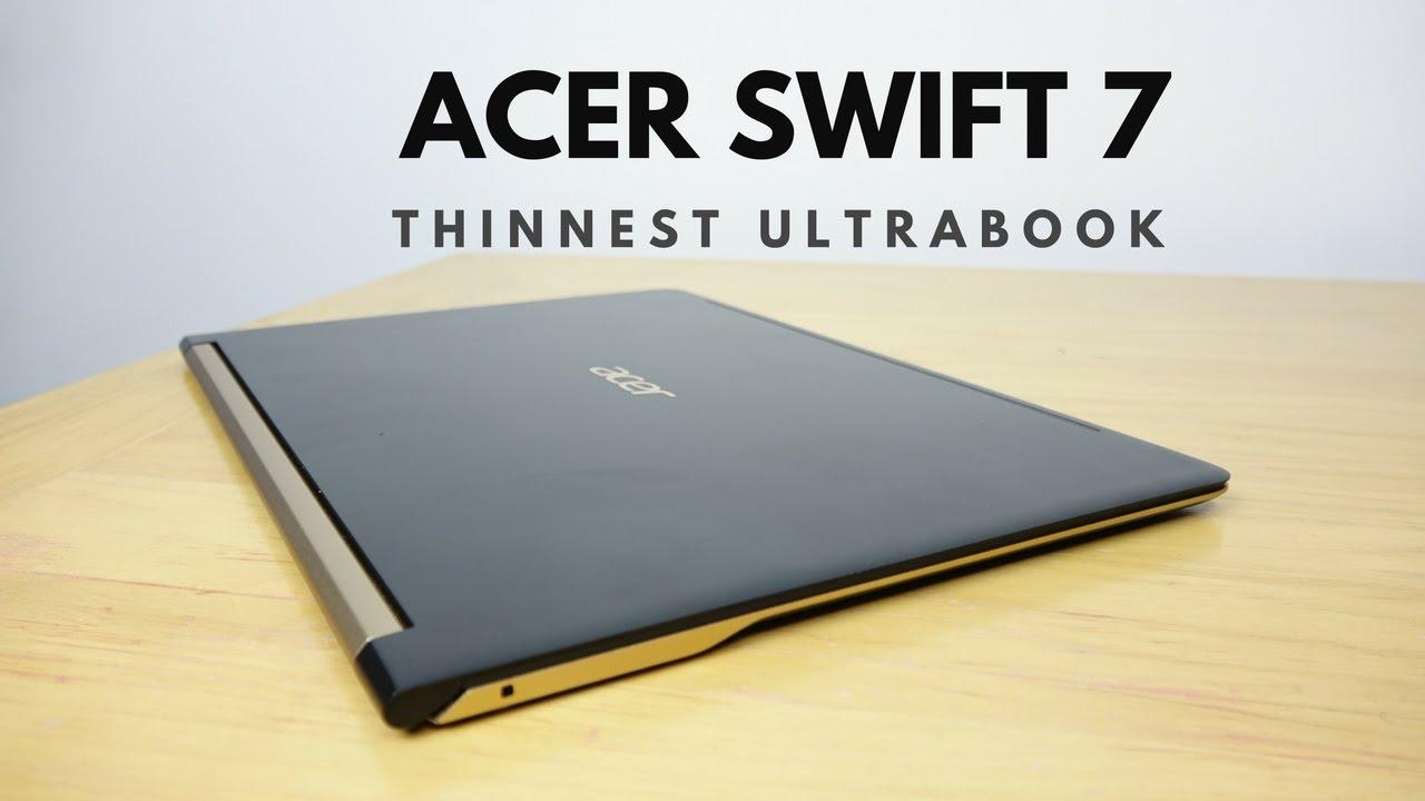 Acer Swift 7 có thời gian dùng pin rất lâu. Ảnh: internet