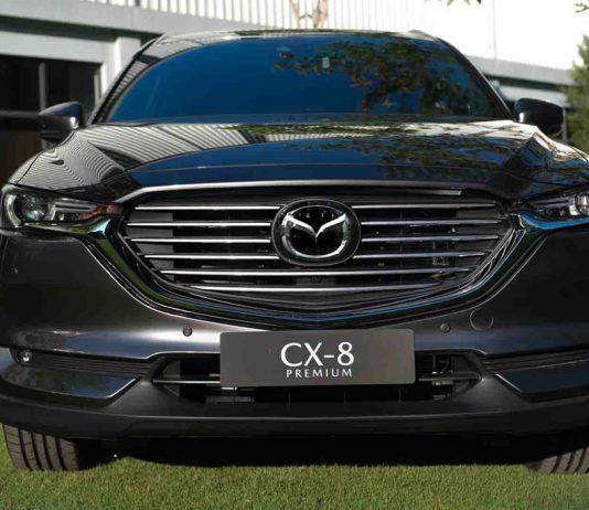 Thiết kế đầu xe Mazda CX-8 vẫn rất quen thuộc. Ảnh: interrnet