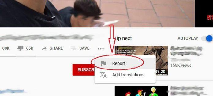 Nhấn vào phần "Report" (báo vi phạm). (Ảnh: Internet)