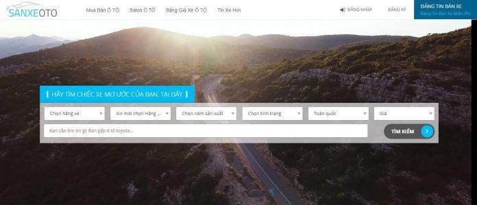 Giao diện trang web mua bán ô tô sanxeoto.com (Ảnh : BlogAnChoi)
