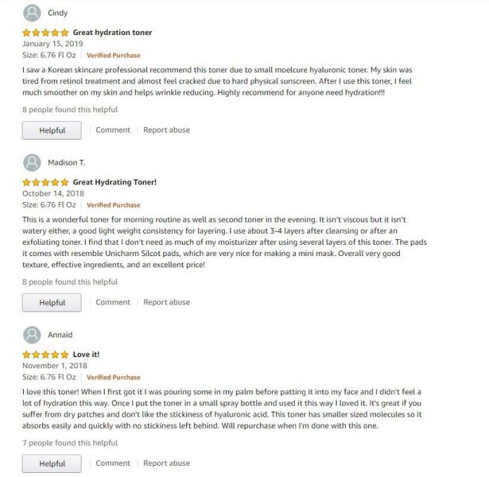 Toner Oligo Hyaluronic Acid 5000 có kết cấu mỏng, nhẹ, dễ thấm thấu nên rất được mọi người ưa thích. (Nguồn: BlogAnChoi).