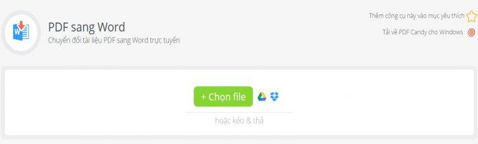 Tiếp đó bạn nhấn vào "Chọn file" để tải tập tin PDF lên từ máy tính, ngoài ra bạn có thể tải PDF lên từ Google Drive và Dropbox. Ảnh: BlogAnChoi