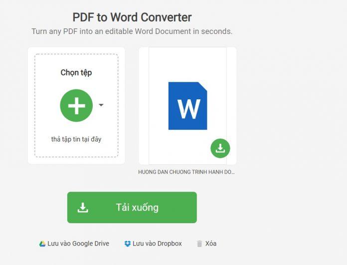 Sau khi bạn hoàn tất, bạn có thể chọn tải file về hoặc đưa lên Google Driver và Dropbox. Ảnh: BlogAnChoi