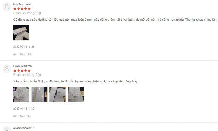 Đánh giá từ khách hàng đã sử dụng sản phẩm trên trang Shopee (Ảnh: BlogAnChoi)
