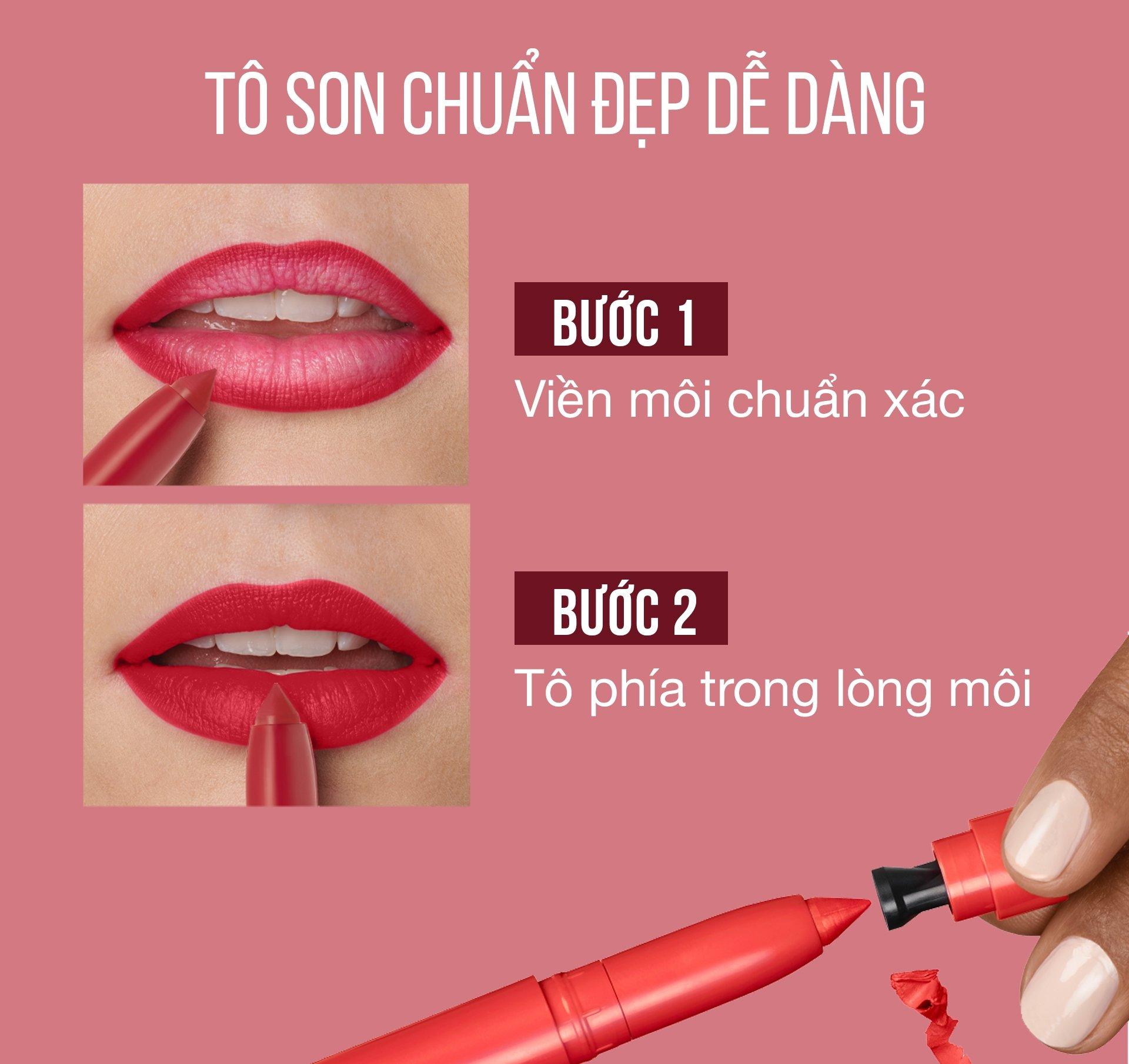 Khám phá sự kết hợp tuyệt vời giữa son Maybelline Super Stay Ink Crayon với đôi môi của bạn. Thỏa sức sáng tạo với 12 tông màu khác nhau, công thức lâu trôi đảm bảo giữ màu trên môi suốt cả ngày dài. Bạn có thể tự tin thể hiện style của mình mà không phải lo lắng về việc sửa son thường xuyên.