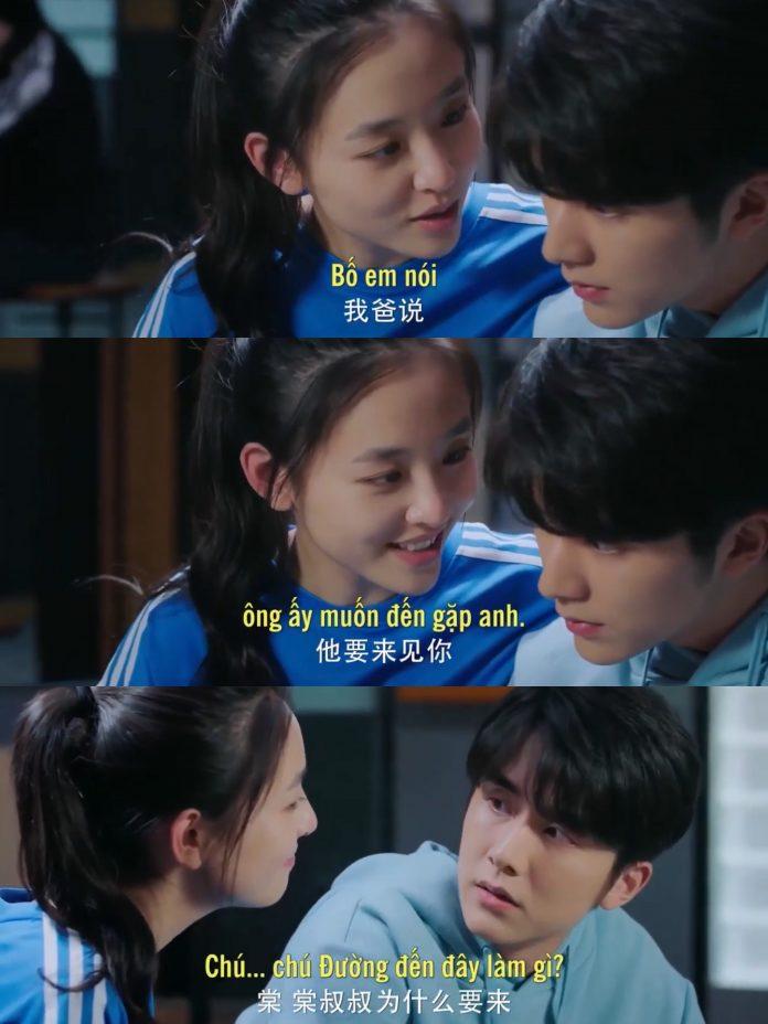 Vẻ mặt hoảng hốt của Lê Ngữ Băng khi thấy Đường Tuyết nói bố cô muốn hỏi thăm anh chàng. (Ảnh: Internet)