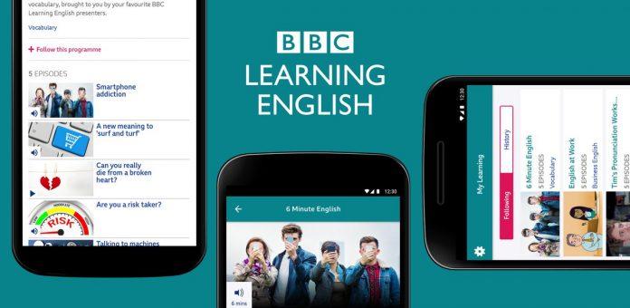 Ứng dụng BBC Learning English trên điện thoại mang đến sự tiện lợi cho người học.