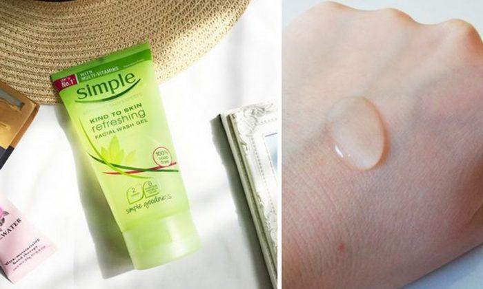 Sữa rửa mặt Simple Kind To Skin Refreshing Facial Wash Gel có dạng gel trong, ít tạo bọt (Ảnh: Internet) Sữa rửa mặt Simple Kind To Skin Refreshing Facial Wash Gel có dạng gel trong, ít tạo bọt (Ảnh: Internet)