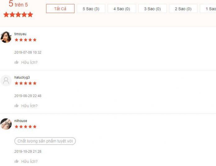 Những ý kiến đánh giá cao sản phẩm của khách hàng trên trang Shopee (nguồn ảnh: BlogAnChoi).