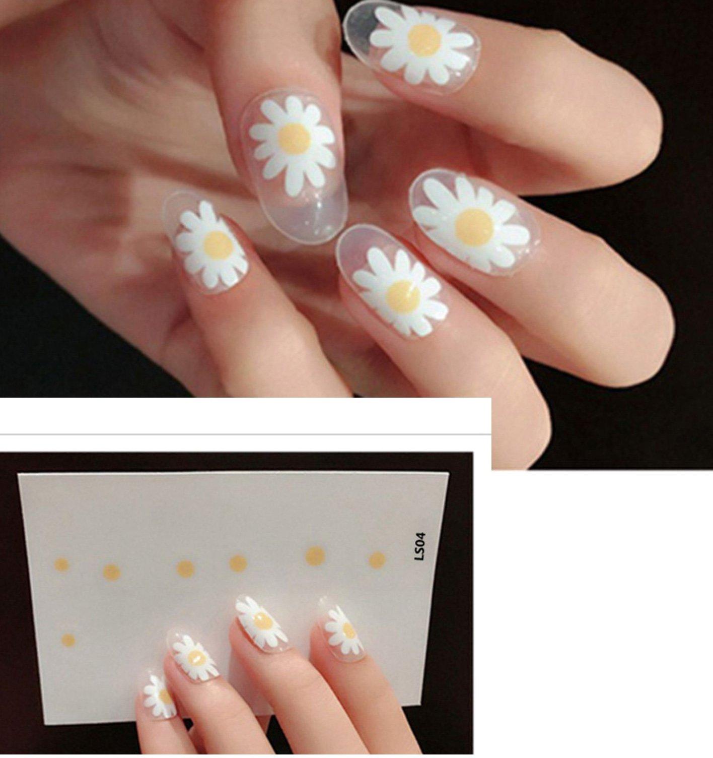 Nếu thích hoa cúc thì đừng bỏ qua mẫu dán móng tay Moji đơn giản mà đẹp này. (Ảnh: Internet)
