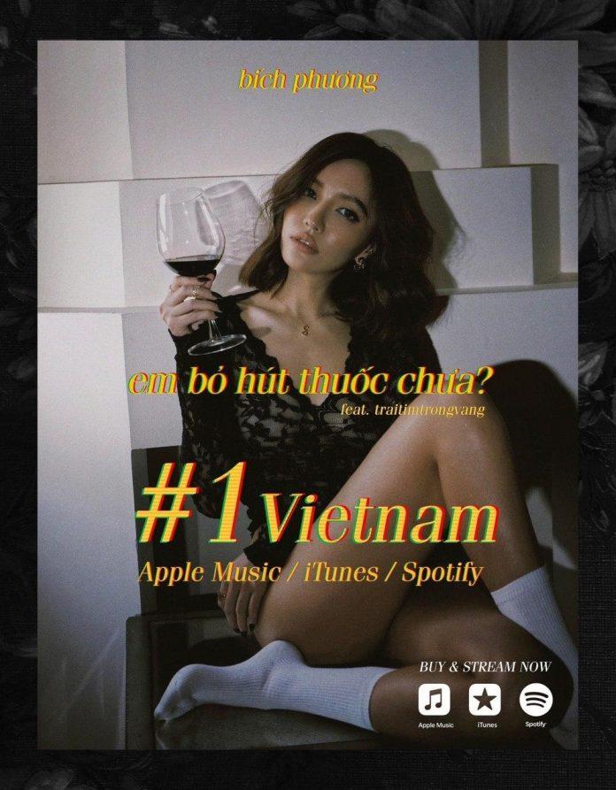 "Em Bỏ Hút Thuốc Chưa" dẫn đầu Top 1 iTunes Việt sau 2 giờ ra mắt (Ảnh: Internet) "Em Bỏ Hút Thuốc Chưa" dẫn đầu Top 1 iTunes Việt sau 2 giờ ra mắt (Ảnh: Internet)