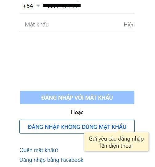 Đăng nhập Zalo không cần mật khẩu. Ảnh: internet